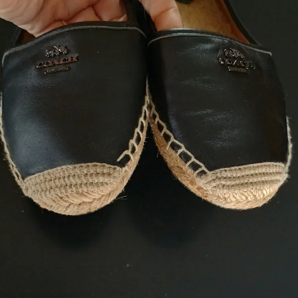 Coach Black Leather Slip On Shoes - Picture 11 of 12